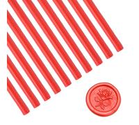 Tissting 10 Pcs Bâton de Cire à Cacheter 10 Cm Rouge Totem Feu Manuscrit Bâtons de Sceau de Cire Bâtons de Colle Thermofusible Enveloppes Décor Pistolet à Colle Bâtons de Cire à Cacheter(Bright Red)