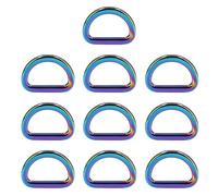 Tissting 10 Pièces Anneaux en D 20mm Diamètre Intérieur Semi-circulaire en Métal Plat Forme D Pinces à Boucle Anneau Traction Accessoires Matériel Bricolage pour Sac à Main Sac à Dos (Coloré)