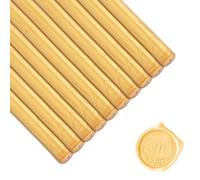 Tissting 10 Pièces Bâtons de Cire à Cacheter pour Pistolet, Sceau Cires Adhésifs Personnalisé Colle Bâton de Sceaus pour Invitations de Mariage Enveloppe(Or)