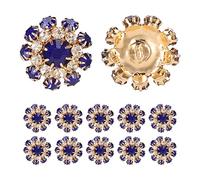 Tissting 10pcs 0.8in / 2cm Boutons en Strass Bleu Royal pour la Fabrication de Bijoux Bricolage Artisanat, Décoration D'accessoires de Vêtements, Accessoires de Boucle de Fleur de Chaussure