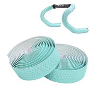 Tissting 2 Pièces Bande de Guidon en Cuir 200 x 3 cm 3mm épaisseurs PU EVA Bande de Barre de Vélo, Vert Auto-Collante Poignée de Vélo Sangle Arrière Adhésive pour Vélo de Route