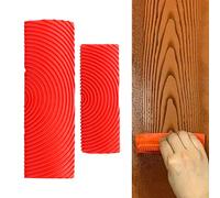 Tissting 2 Pièces Outil de Grain Bois Rouleau Peinture Effet Grain Bois Dessin Bricolage Motif Peinture Brosse Caoutchouc Rouleau de Peinture Mur Sol Décoration Fournitures
