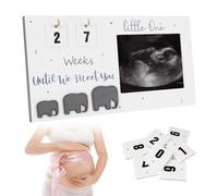 Tissting 22,5 x 12,5 cm cadre photo annonce grossesse pour Photos de 7,5 x 10 cm, Cadre Photo a Ultrasons avec Calendrier de Annonce de Bébé, Compte a Rebours Sonogram Cadre Photo pour Naissance