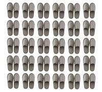 Tissting 30 Paires Chaussons Jetables, Hotel Pantoufles Jetables Chaussons invités Pantoufles Antidérapantes Portables Blanches pour Hôtels et Spa (30paires-Toile Grise)