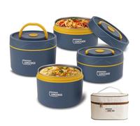 Tissting 4Pcs Boîte Repas Isotherme Acier Inox 2 Niveaux Capacité 1.8L, Garde au Chaud/Froid 8h, Lunch Box Bento Étanche avec Sac Thermique, Idéale Bureau, Pique-nique, Camping, Famille