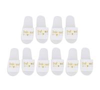 Tissting 5 Paires Chaussons Jetables Demoiselle D'honneur de Mariée, Chaussons Femme Lettres de Coton Imprimer Douces Antidérapantes Mariage Accessoires Fête Mariage