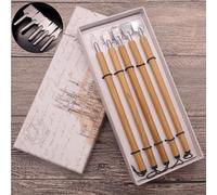 Tissting 5PCS Dip Pen, ensemble de stylo à tremper Fabriqués à Main en Bambou pour Calligraphie Traditionnel Stylo Corps Grip Acier TêTe Dessin Plume pour Dessin et Peinture Manga(Parallel)