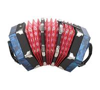 Tissting Accordéon Concertina 20 Boutons, Instrument de Musique Portable en ABS Léger avec Dragonnes Réglables, Poignée et Sac de Transport Inclus pour Débutants et Adultes (Bleu)