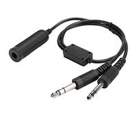 Tissting Adaptateur de Casque Aviation Générale, Câble de Conversion Double Prise U174, Matériau Durable Portable pour Hélicoptère et Aviation