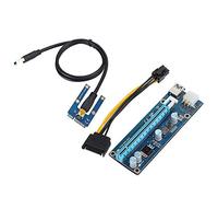 Tissting Adaptateur Mini PCI-E vers PCI Express 16x Extender Riser, Cordons d'alimentation SATA avec 4 condensateurs à l'état solide 6pin Connecteur fixe pour l'extraction de crypt