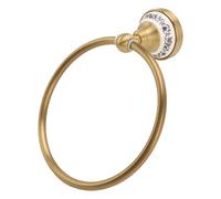 Tissting Anneau Porte-Serviettes Mural en Laiton pour Salle De Bains avec Décalque en Porcelaine Bleue Et Blanche Porte-Serviettes Antique Porte-Serviettes en Laiton pour Salle De Bains