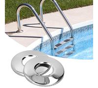 Tissting Anneaux Piscine, Plaques Couverture Échelle Acier Inoxydable 304 Finition Miroir pour Tuyaux 1.5 Pouces, Accessoires Escalier Piscine Résidentielle