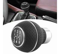 Tissting Bâton de Pommeau de Levier de Vitesse, 5 Vitesses Pommeau de Levier de Vitesse Bâton en Alliage D'aluminium et Accessoire D'automobiles Manuel en Cuir 2.17 x 2.95 pouces