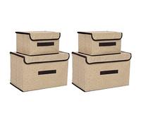 Tissting Boîte De Rangement Pliable En Tissu Non Tissé 4 Pièces Beige - Boîtes De Rangement Pour Vêtements Serviettes Et Couvertures Idéales Pour La Chambre Placard Ou Bureau