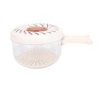 Tissting Bol à Fruits avec Couvercle Passoire Poignée Pliante - 24x18 cm/9.5x7 pouces pour Lavage et Stockage Légumes - Bol à Fruits Portable avec Passoire pour Cuisine Pique nique (Brun)