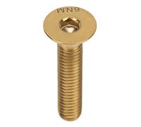 Tissting Boulon de Tige de Vélo, Boulon de Capuchon de Casque M6x30mm, Boulon de Fixation de Vis de Boulon de Tige de Vélo Universel, Boulon de Capuchon de Casque en Alliage de Titane pour Vélo(Or)
