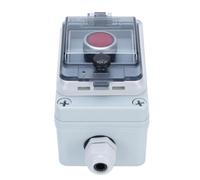 Tissting Bouton d'arrêt d'urgence étanche IP67 rouge avec couvercle de protection - Boîtier étanche pour interrupteur extérieur, prévention des erreurs, compact et résistant aux ch