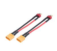 Tissting Câble d'adaptateur XT60 vers Connecteur T, 4 Types 14AWG 10cm Gaine Silicone pour Connexion Chargeur et Batterie, Accessoires RC compatibles (T-Plug Male to XT60 Male)