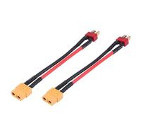 Tissting Câble d'adaptateur XT60 vers Connecteur T, 4 Types 14AWG 10cm Gaine Silicone pour Connexion Chargeur et Batterie, Accessoires RC compatibles (T-Plug Male to XT60 Female)
