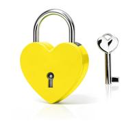 Tissting Cadenas Coeur Metal 45x59mm/1.8x2.3in Jaune avec Cle