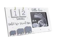 Tissting Cadre Photo Échographie Bébé 24x12,7x0,9 cm/9,4x5x0,3 Pouces Compte Rebours Calendrier - Souvenir Grossesse Décoration Murale Bureau Adaptable Salon Chambre Table Chevet