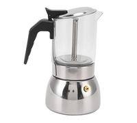 Tissting Cafetière Italienne Verre Inox 3 Pièces Résistante à la Chaleur,Cafetière Moka Classique pour Maison Café Électrique Induction Fourneau Gaz Cadeau Parfait Amateurs Café (300ML)