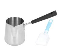 Tissting Cafetière Turque 350ml Acier Inoxydable Pour Café Lait Beurre - Cafetière Polyvalente Pour Cuisinière À Induction Gaz Avec Bec Double Facile À Nettoyer 13.78cm/5.43in