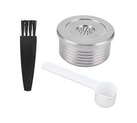 Tissting Capsule de Café Réutilisable avec Brosse et Cuillère, Filtre en Acier Inoxydable Compatible Machine à Café DELTA Q NDIQ7323, Accessoire Lavable pour Préparation Rapide