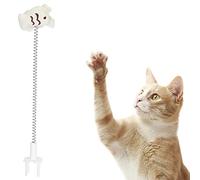 Tissting Cat Wand Cat Teaser Pet Elastic Spring Toy Metal Wire Funny Cats Funny Cat Stick with PHYS PHYS Pink Interactive Teaser Tout pour Les Chatons intérieurs (Weißer Fisch)