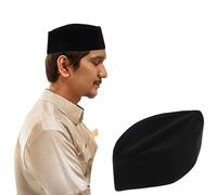 Tissting Chapeau Musulman pour Homme, Culte Islamique Islam Bonnet de Prière 59 cm Noir Velours Doré Muslim Religious Supplies pour Hommes d'Asie du Sud-Est