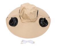 Tissting Chapeau Solaire Ventilé À Larges Bords avec Deux Ventilateurs (Black)