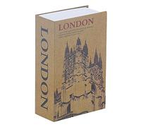 Tissting Coffre-Fort de Livre de Pages Réelles avec Serrure à Combinaison, 18 x 12 x 5,5 cm Londres Livre Coffre-Fort en Métal avec Serrure à Clé pour l'argent et Les Bijoux