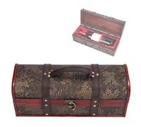 Tissting Coffret Vin Bois Motif Imprimé, Boîte Surprise Luxe Emballage Bouteille Champagne Alcool, 35.5x13.5x13cm / 14x5.3x5.1in