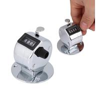 Tissting Compteur Manuel Mécanique, Compteur en Métal Argenté avec Base Stable pour Comptage et Inventaire 0-9999, Mini Portable pour Bureau et Déplacements