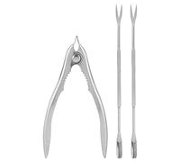 Tissting Crackeur Fruits de Mer Acier Inoxydable, Ouvre Coquilles Crabe Homard Noix, Fourchettes Double Extrémité, Accessoire Cuisine Ustensile de Table