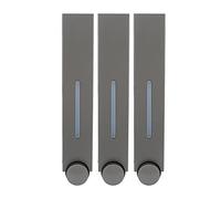 Tissting Distributeur de Shampoing de Douche, Distributeur de Savon de Douche sans Perçage, Distributeur de Savon Manuel Mural pour la Maison, Le Bain, la Cuisine, Les Hôtels(Gray 3 Cup)