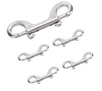 Tissting Double Hook Snap Acier Inoxydable 90mm/100mm 3.54/3.94 Pouces Pour Cordes Chaînes,Accroche Lourd Double Côté Pour Animaux Ferme Portail 110lbs/50kg Facile à Utiliser (90mm*5)