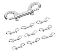 Tissting Double Hook Snap Acier Inoxydable 90mm/100mm 3.54/3.94 Pouces Pour Cordes Chaînes,Accroche Lourd Double Côté Pour Animaux Ferme Portail 110lbs/50kg Facile à Utiliser (100mm*10)