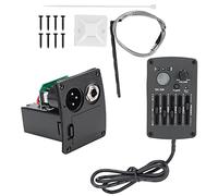 Tissting Égaliseur Guitare Acoustique 5 Bandes SE-5N, Préamplificateur avec Tuner Intégré et Affichage LED, Contrôles des Graves, Médiums et Aigus, pour Amplificateur ou Enceinte M