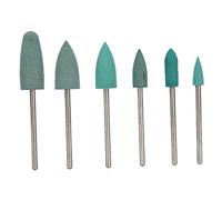 Tissting Ensemble de 6 forets à ongles, tête de meulage pour manucure Nail Art pour le polissage, matériau en alliage de silicone, outil professionnel pour magasin de manucure (vert)