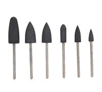Tissting Ensemble de 6 forets à ongles, tête de meulage pour manucure Nail Art pour le polissage, matériau en alliage de silicone, outil professionnel pour magasin de manucure (noir)