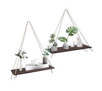 Tissting étagère Murale Flottante en Bois, Support Suspendu pour Plante d'intérieur, Pot de Fleur, étagère de Rangement, chaîne Triangulaire, décoration Boho Moderne, for Salon, Chambre, Couloir