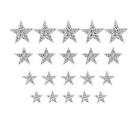 Tissting Étoiles Strass à Coller et Coudre, Patches Étoiles Strass Appliques pour Vêtements Vestes Sacs, 20 Pièces Taille Variable Forme Étoile Argenté, Réparation Décorative Texti
