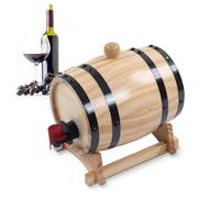 Tissting Fûts de Vin en Pin avec Support, 5L Fûts de Bière en Bois, Seau de Stockage Sans Fuite, Fûts de Vieillissement de Fûts de Vin, Fût de Whisky pour Bar de Restauration