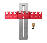 Tissting Gabarit de perçage réglable pour poignées d'armoire - Outil de guidage 64/96/128mm - Gabarit de quincaillerie pour tiroirs et portes - Aluminium robuste avec douilles de 4