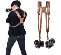 Tissting Harnais Appareil Photo Bandoulière Universelle pour Appareil Photo Ceinture en Cuir Laiton Brun Appareil Photo Sangle Appareil Photo à Cou Réglable Ceinture de Photographie Lavable