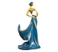 Tissting Hauteur de Bouteille de Vin Beauty Lady Statue State Bottle Stand Resin Rack Rack Cable Sculpture Décoration pour Le Salon, Gril à Rangement, Armoire et Barre de Cuisine (Bleu Marine)