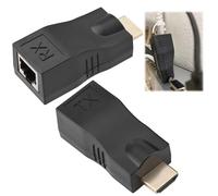 Tissting HDMI à RJ45 Extender, Adaptateur RJ45 vers HDMI Câble Simple Ethernet LAN CAT5E CAT6 Distance jusqu'à 30m pour Affichage HDTV 4K 2K 1080p avec 3D