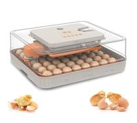 Tissting Incubateur 56 Œufs avec Rotation Automatique, Éclosoir 3 en 1, Contrôle Automatique de la Température et de L'humidité pour Un Taux D'éclosion Élevé, Recharge Automatique (EU Plug)