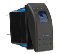 Tissting Interrupteur Basculeur Étanche IP65 LED Rétro-Éclairé Bleu 12-24V SPDT,Interrupteur Marin Pour Bateau Voiture SUV Camion Avec Protection Court Circuit Et Surtension